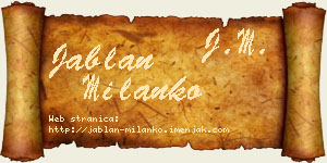 Jablan Milanko vizit kartica